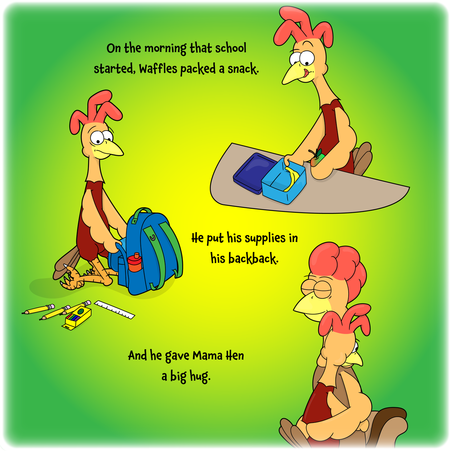 Waffles the Chicken Classroom Jitters