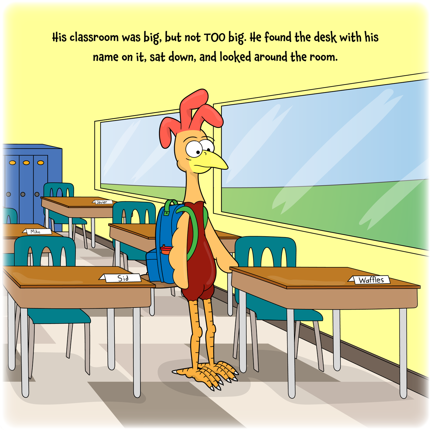 Waffles the Chicken Classroom Jitters