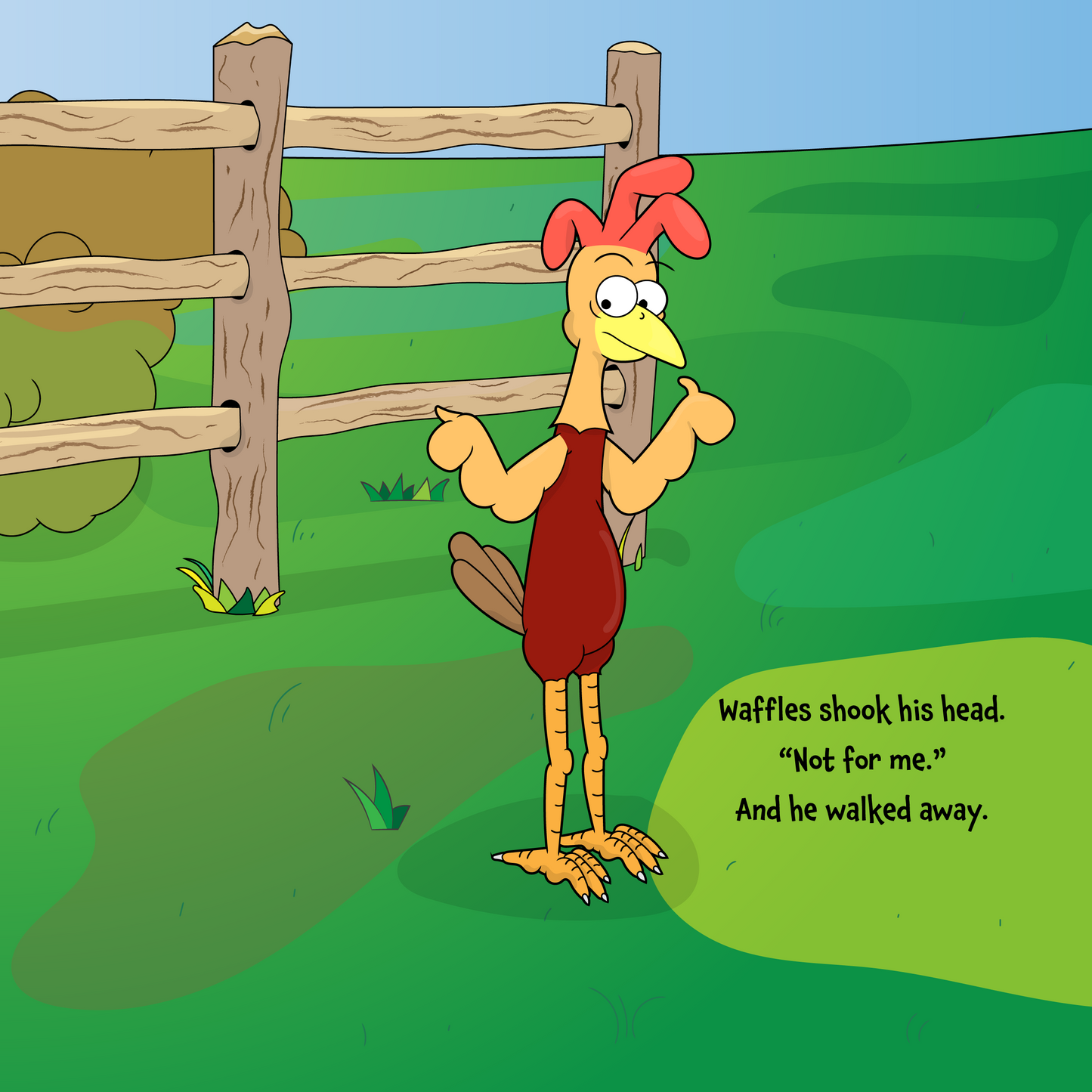 Waffles the Chicken Is Feeling Blue