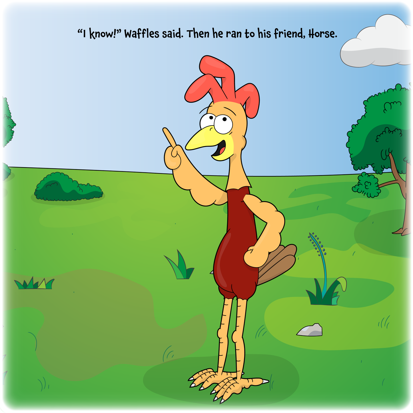 Waffles the Chicken Learns to Crow