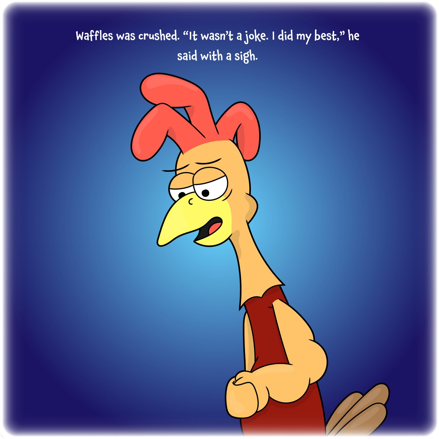 Waffles the Chicken Learns to Crow