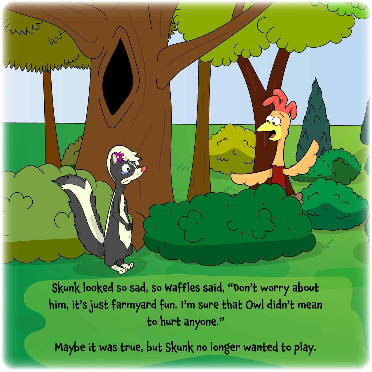 Waffles the Chicken Stands Up For Others